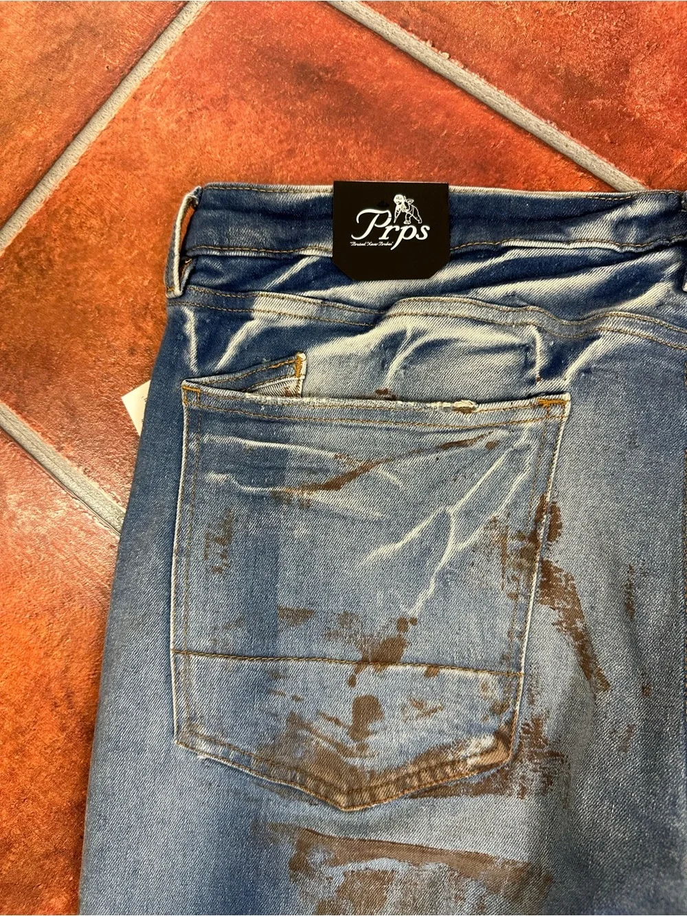 NWT Prps Men’s Stretchy Distressed Blue Skinny Jeans
